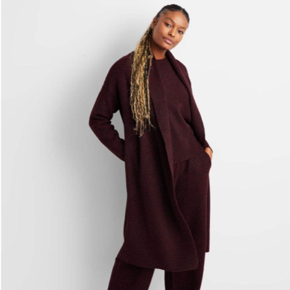 STATE OF DAY Knit LS Duster Size XS/S Port Hthr Retail $79.50